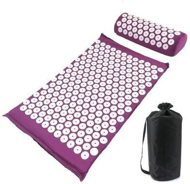 Uplifted Goods Comfortable Pillow And Mat Set With Optional Carry Bag purple set With Bag