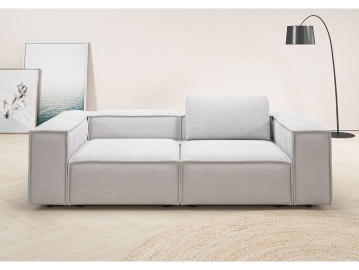 2-Sitzer, 246x118 cm, Flachgewebe, Lichtgrau, Extra Breite, Modern, Places of Style