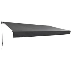 DELUKE Gelenkarmmarkise INSBRUK 495x300cm Anthrazit Polyester Balkonmarkise Gelenkmarkise für Terrasse/Balkon Sonnenschutz