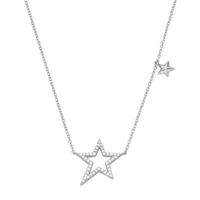 Collier SMART JEWEL "mit Sternen und Zirkonia, Silber 925", silber, Halsketten, Damen, 45cm, Collier
