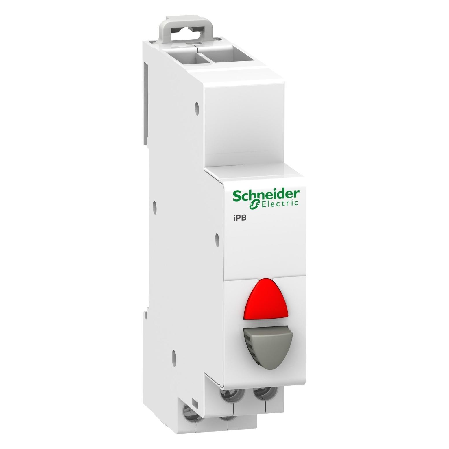 Schneider Electric Acti9 iPB 1NC Grey Button - Red Lamp (A9E18039)