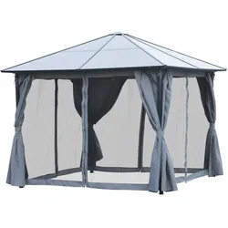 Outsunny Pavillon Gartenpavillon Gartenzelt mit Seitenteilen PC Dach