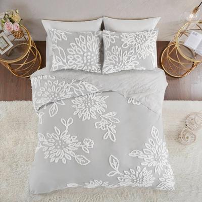 Madison Park Veronica Tufted Cotton Chenille Floral Duvet Cover Set