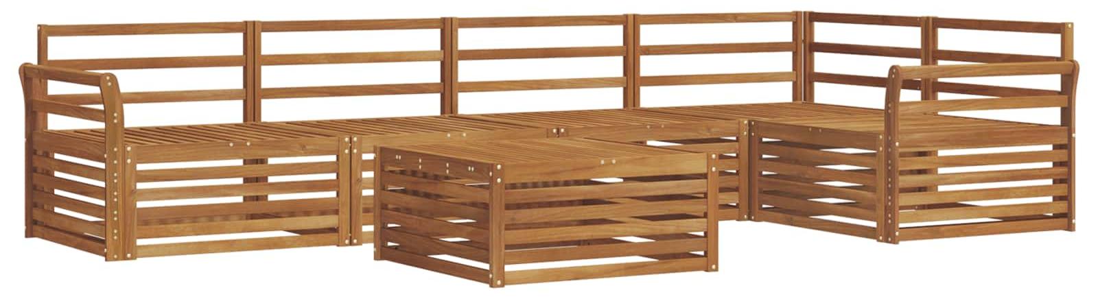 Outdoor-Sofagarnitur 6 pcs Natur