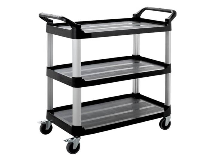 GastroHero Servierwagen Polypropylen Groß mit Rollen, 3 Ebenen, 102 x 50 x 96 cm Gastronomiebedarf