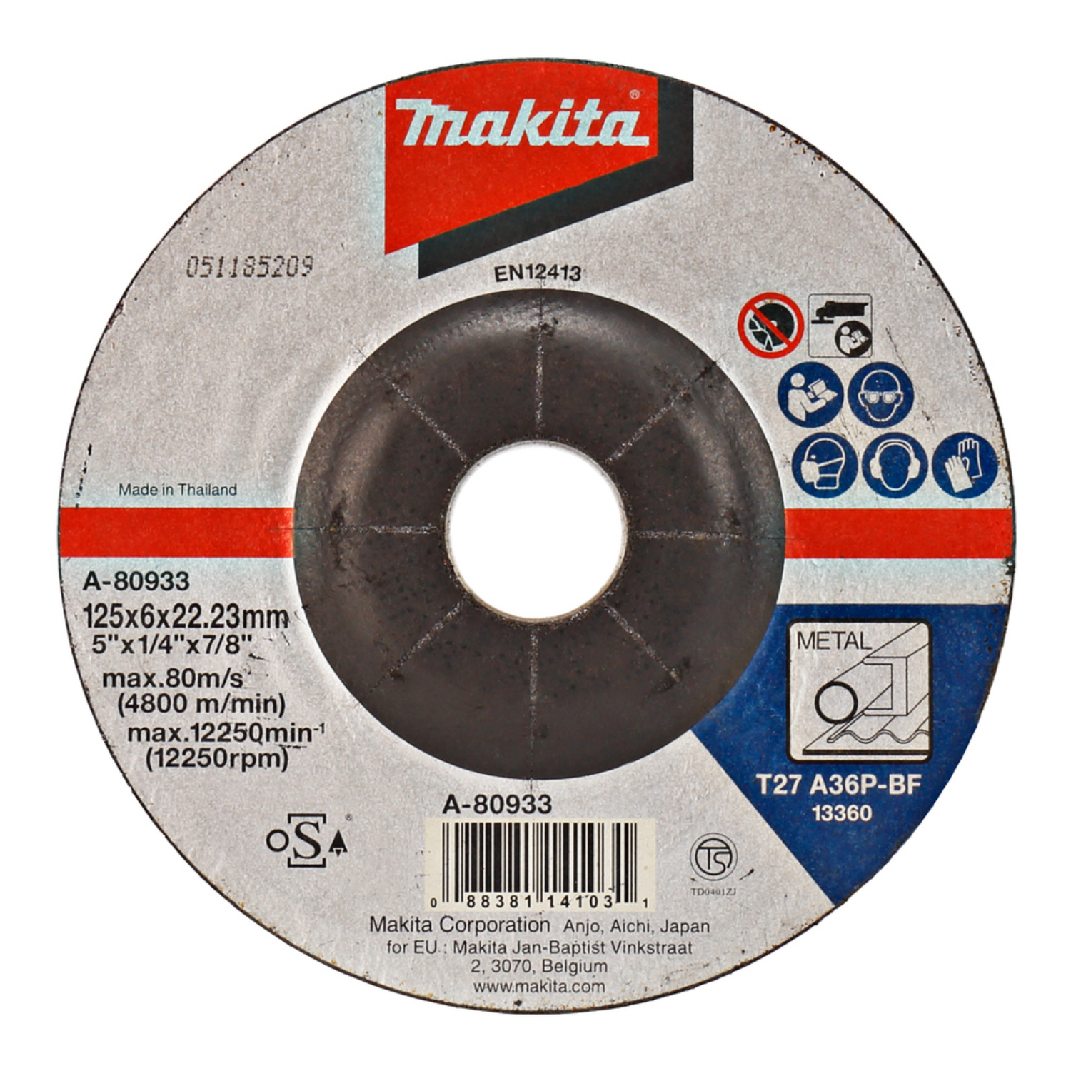 Makita A-80933 Schruppscheibe 125 x 6 x 22 mm