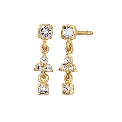 Paar Ohrstecker ELLI "Ohrringe Ohrstecker mit Kristallen von Swarovski Weiß 925 Sterling Silber" Gr. 18, gold, Ohrringe, Damen, 18, Silber 925 (Sterlingsilber)