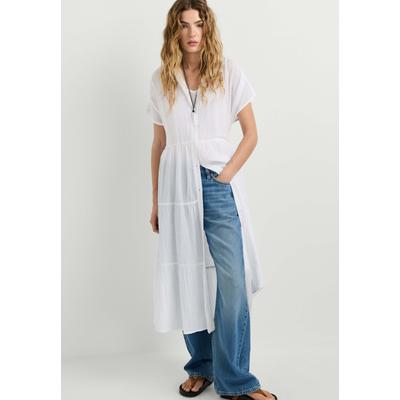 Midikleid PEPE JEANS "Midikleid FANCY DRESS", Damen, Gr. XL, Normalgrößen, weiß, 75% Baumwolle, 25% Viskose, Kleider Midikleid