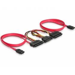 Delock Festplatten Anschlusskabel [2x SATA-Buchse 7pol. - 2x ] 50 cm Rot 84356