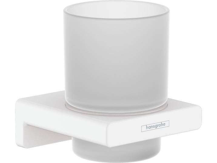 Verre à brosses Hansgrohe AddStoris Q\, finition blanc mat