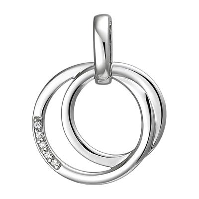Kettenanhänger JOBO "Anhänger mit 5 Zirkonia", silber (silber 925, weiß), Schmuckanhänger, Damen, Silber 925 (Sterlingsilber), Kettenanhänger, 925 Silber