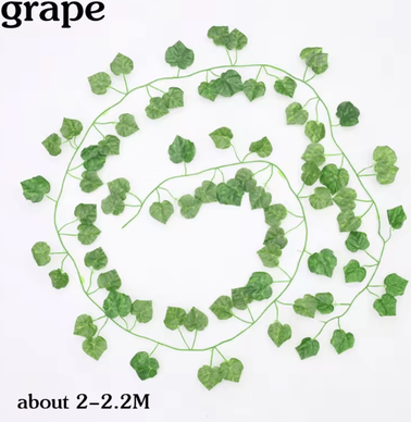 Inspire Curations Artificial Hanging Ivy Basket Vine Lush Green Rattan Garland Decor For Home & Events 2.2m Grape 2pcs