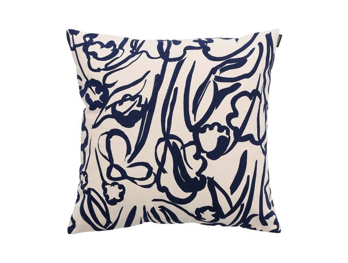 Marimekko Housse de coussin Ensikukat Off white-dark blue