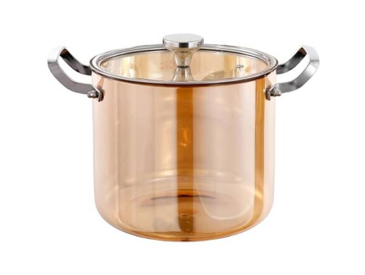 XYUERU Glastopf for Kochen hitzebeständiger Glaskochtopf Suppentopf Mit Doppelgriff und Deckel, bequemer Griff, , Simmertopf for Milchnudeln(5.5L)