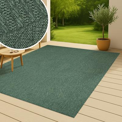 Teppich BRUNO BANANI "Solan, ethno, boho-inspiriert, In- und Outdoor geeignet", grün, B:120cm H:5mm L:170cm, Kunstfaser, Teppiche, Teppich, Mandala, Kreise, Küche, Wohnzimmer, Camping, Balkon