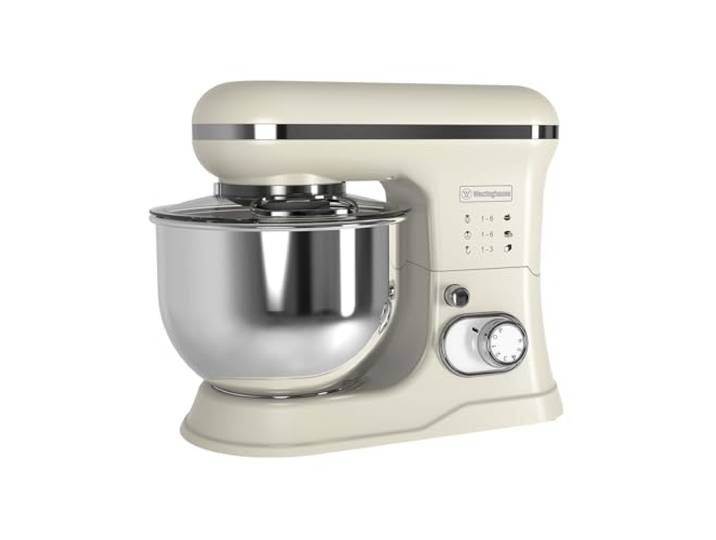 Westinghouse Retro Standmixer - 1200W - Küchenmaschine 5L Rührschüssel - Küchenroboter - Küchenmixer - Food Processor - Beige
