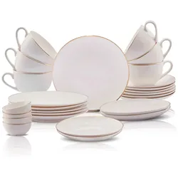 Karaca Elegance Bone Marcelo 26-Teiliges 6-Personen Frühstücksset Gold
