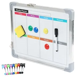 Relaxdays Whiteboard mit Zubehör Weiß,Silber