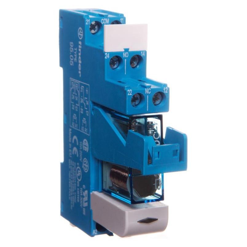 Finder Relais-Koppelmodul 15,8 mm 2P 8A 24 V DC, AgNi-Kontakte, Schraubklemmen, 35 mm DIN-Schiene (48.52.7. (48.52.7.024.0050SMA)