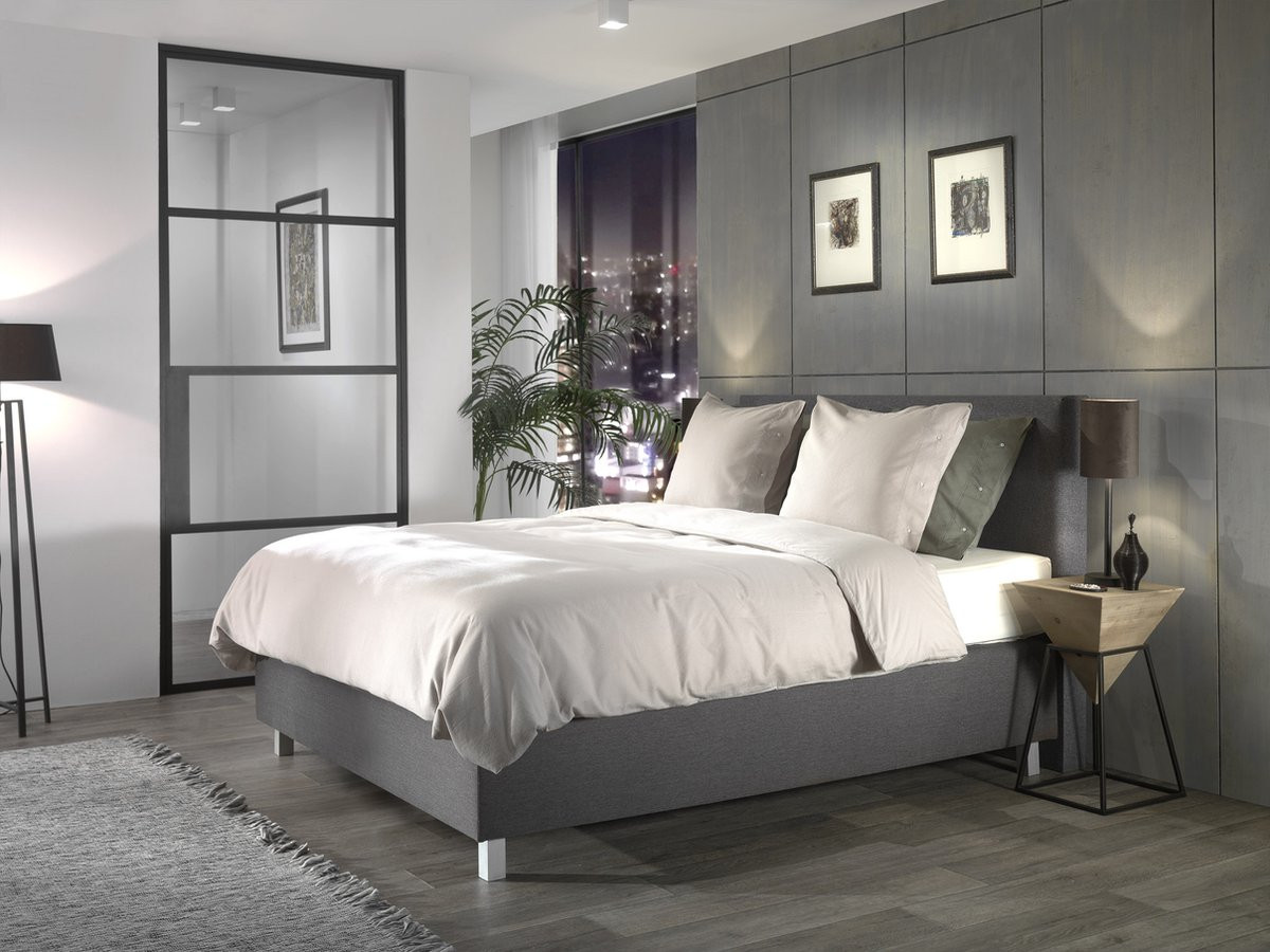 YELLOW Cialda Dekbedovertrek Tweepersoons Silver Grey 200 x 220 cm