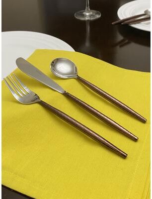 Vibhsa Hammered Brown Stainless Steel Flatware Set, 18-Piece Service for 6