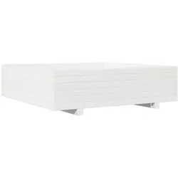 Helloshop26 - Hochbeet für Pflanzen Blumen Terrasse Garten 90 x 90 x 26,5 cm Kiefernholz massiv weiß 02_0038049