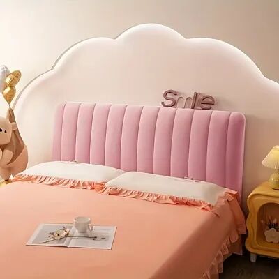 Evergreen Home Goods Luxury Quilted Headboard Cover, Soft Thick Velvet, All Inclusive Bedside Protector, High Grade Plush pink w120 X H70cm