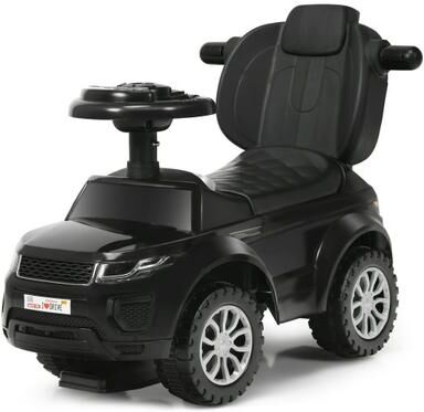 Costway 3 in 1 Ride on Push Car Toddler Stroller Sliding Car with Music-Black
