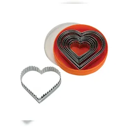 Schneider - Ausstechersatz Herz, gezackt 9-tlg., Edelstahl, Materialstärke: 0,4 - 0,5 mm