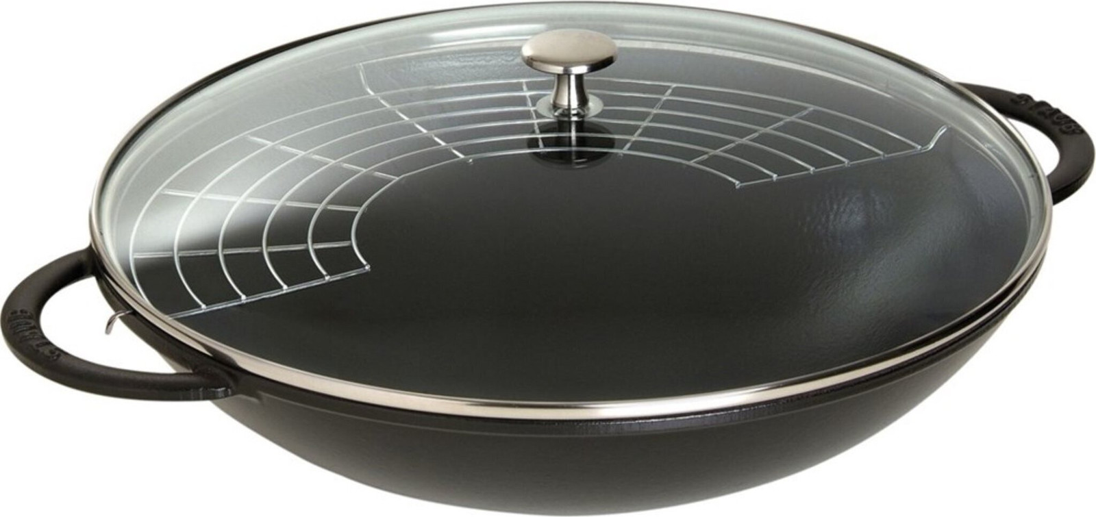 Staub gietijzeren wok met deksel 37 cm