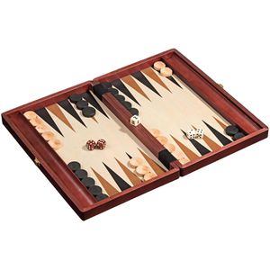 Philos Brettspiel 1116, Backgammon Kos medium, ab 6 Jahre, in Holzkassette, 2 Spieler