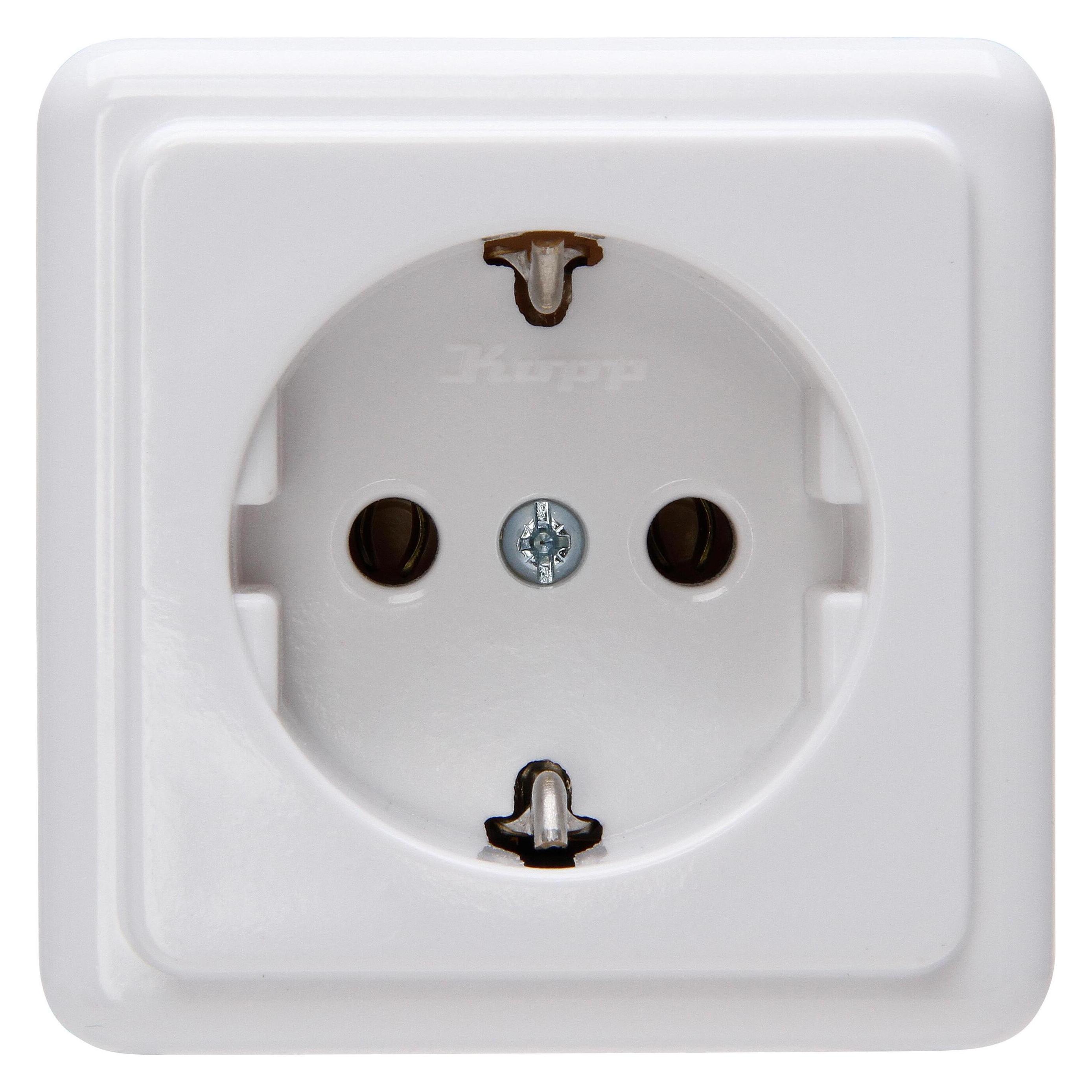 Kopp AP Schuko 1fach 101802000 arktis-weiss mit Bodenplatte (101802000)