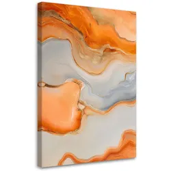 LEINWANDBILD Grafik Abstraktion Marmor Orange 80x120cm