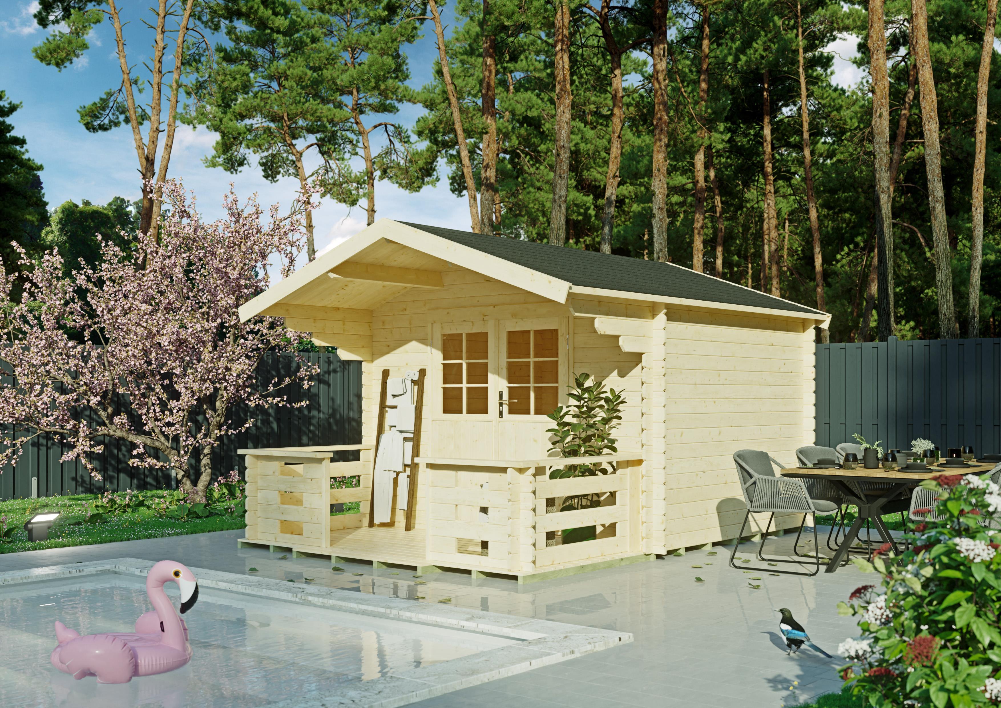 Gartenhaus Hidra I 3,00x2,50 m - inklusive Terrasse und hochwertigen Dachschindeln