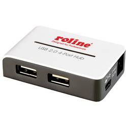 ROLINE USB 2.0 Hub Black and White, 4 Ports, mit Netzteil 14.02.5013