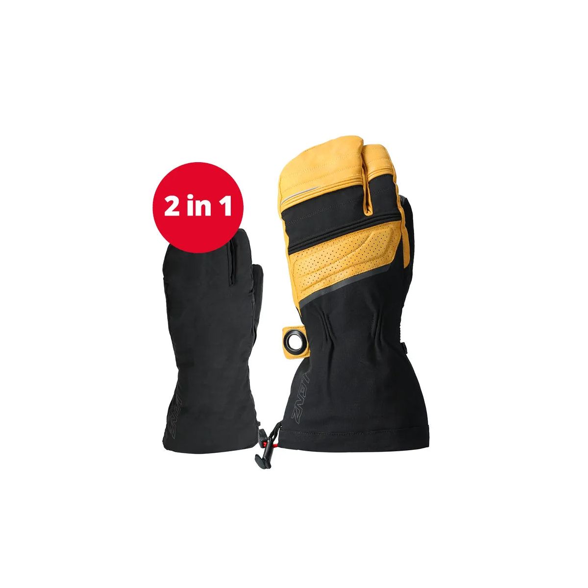 Lenz Heat Glove 8.0 Finger Cap Lobster Unisex schwarz/gelb XS(6/7) 1207-XS(6/7)
