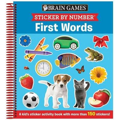 Brain Games - Sticker by Number: First Words (for Kids Ages 3-6): A Kid's Sticker Activity Book with More Than 150 Stickers!, Taschenbuch von