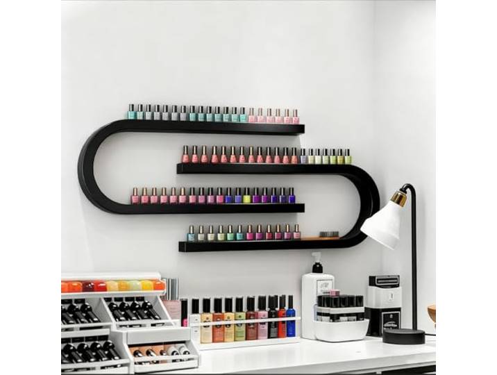 FUYAO An der Wand montiertes Regal für Nagellackflaschen, U-förmiges Parfüm-Aufbewahrungsregal für ätherische Öle, multifunktionaler hängender Parfümhalter für Salon