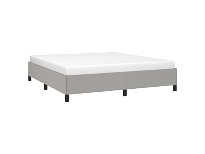 vidaXL Polsterbett, Bett Bettgestell mit Lattenrost, Schlafzimmerbett Doppelbett mit Stützbeinen, Bettrahmen Schlafzimmermöbel, Hellgrau 180×200cm Stoff