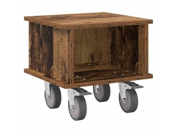 KUPTYERFG TV-Ständer Altholz-Optik 37x35x35 cm Lowboard Holzwerkstoff Kompakter TV-Schrank mit Kabelöffnung und offenen Fächern für Wohnzimmer und Schlafzimmer. Stabile Bauweise.