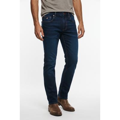 Straight-Jeans ARIZONA, Herren, Gr. 44, Länge 34, blau (dunkelblau), Denim/Jeans, Obermaterial: 99% Baumwolle, 1% Elasthan, kontrastfarbene Details, straight fit lang, Jeans Straight-Jeans, gerader Straight-Fit, aus elastischem Denim, niedrige Leibhöhe