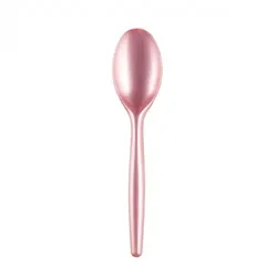 Sovie Tableware Löffel aus Plastik (PS), Perlmutt-Rosa, 185mm, 20 Stück - Einweg