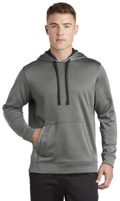 Sport-Tek ST264 PosiCharge Sport-Wick Heather Fleece Hooded Pullover T-Shirt in Black size 2XL