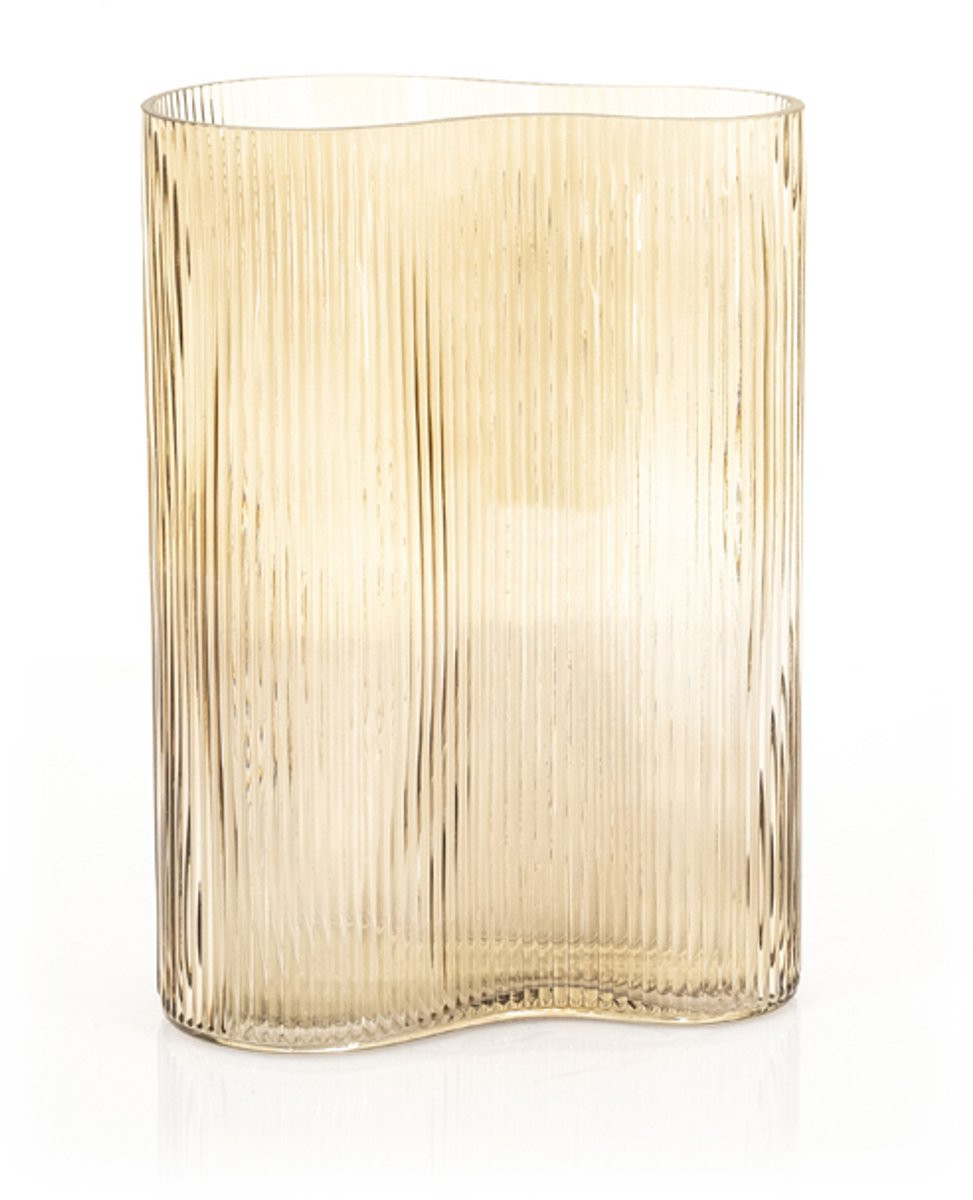 BY-Boo Riba Vaas Bruin B/D/H: 18,5 x 12,3 x 20 cm
