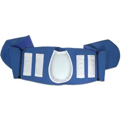Rückengürtel mit Stützkissen - Wärme & Stütze für Lendenbereich & Wirbelsäule - Unauffällig tragbar - Blau - 117x13-14cm - Mit Magneten - Klettverschluss