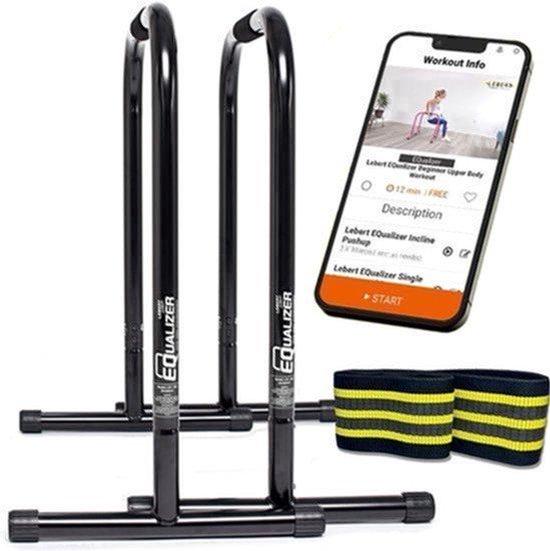 Dip-Station mit Widerstandsband - Gewichtsbegrenzung: 180 kg - Schwarz - Edelstahl - Fitnessgeräte