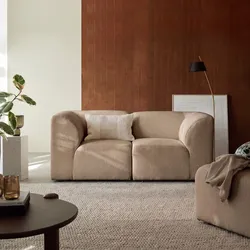 Vénus - Sofa aus Stoff in Taupe mit Armlehnen, 2-Sitzer
