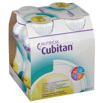 Cubitan Vanillegeschmack Trinkflasche 4x200 ml Flüssigkeit