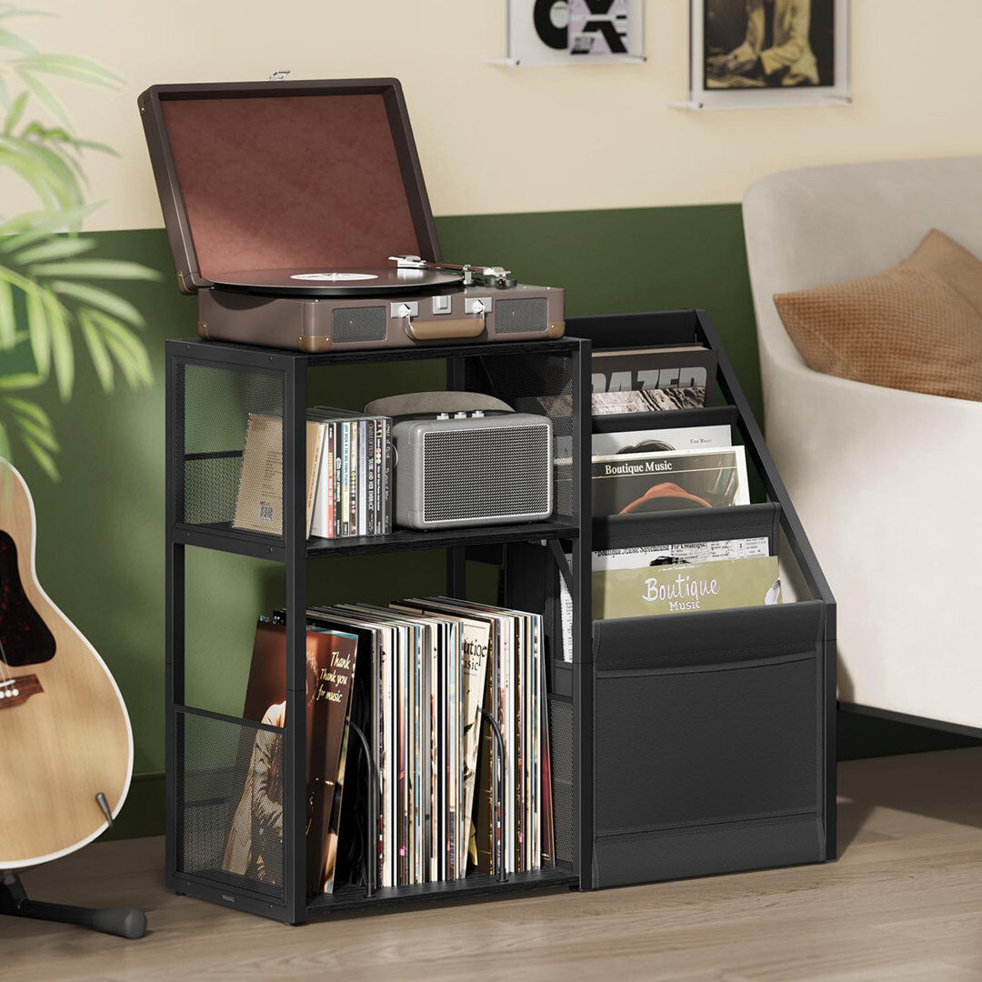 Rio 69 cm H Media Shelves Ebony Black 69cm H X 81cm W X 30cm D