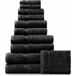 RHOMTUFT Frottierserie PRINCESS schwarz Badetuch 95 x 180 cm